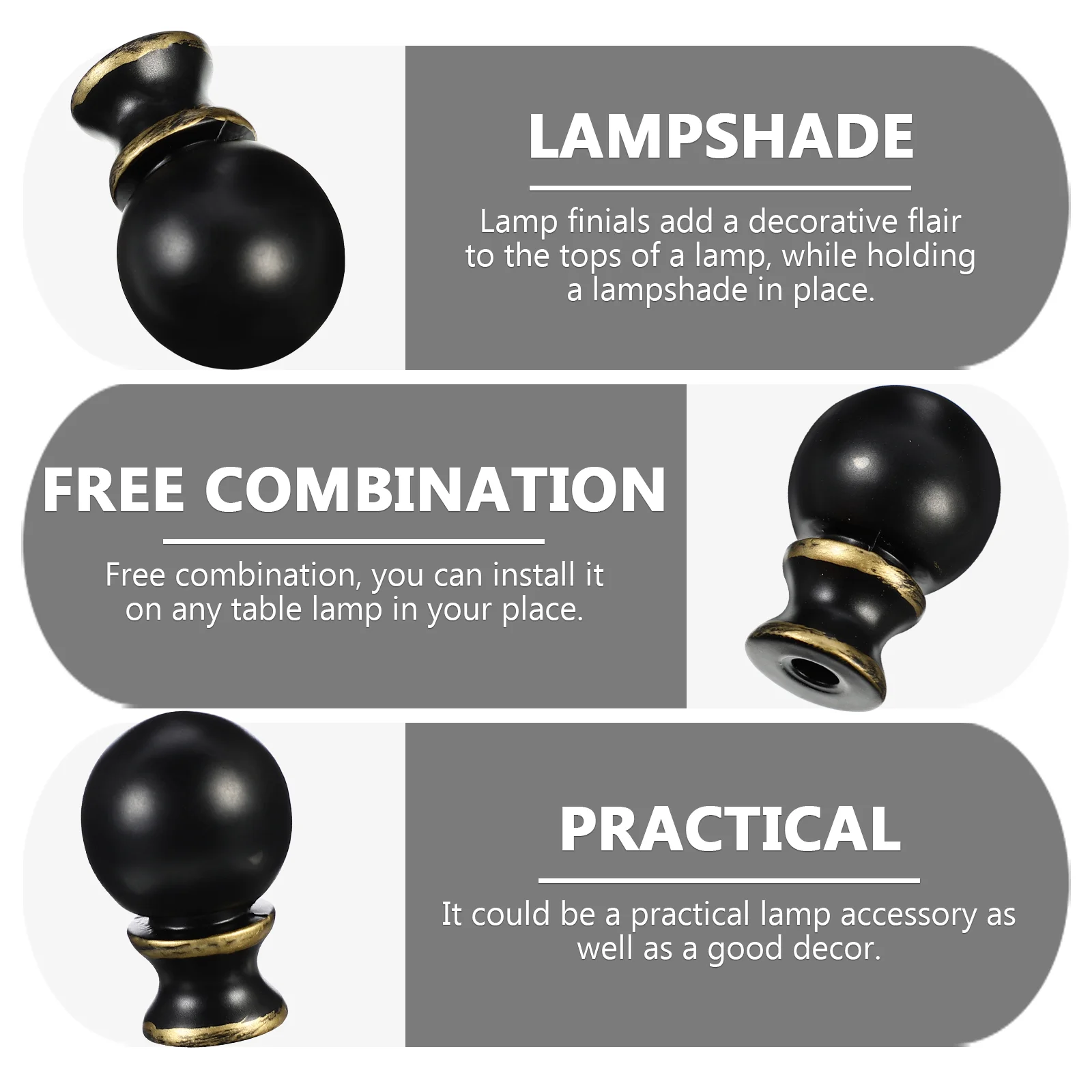 2 Pcs Horn Frame Decorative Finial Shade Zinc Alloy Light Knob Screw Ceiling Metal Lighting