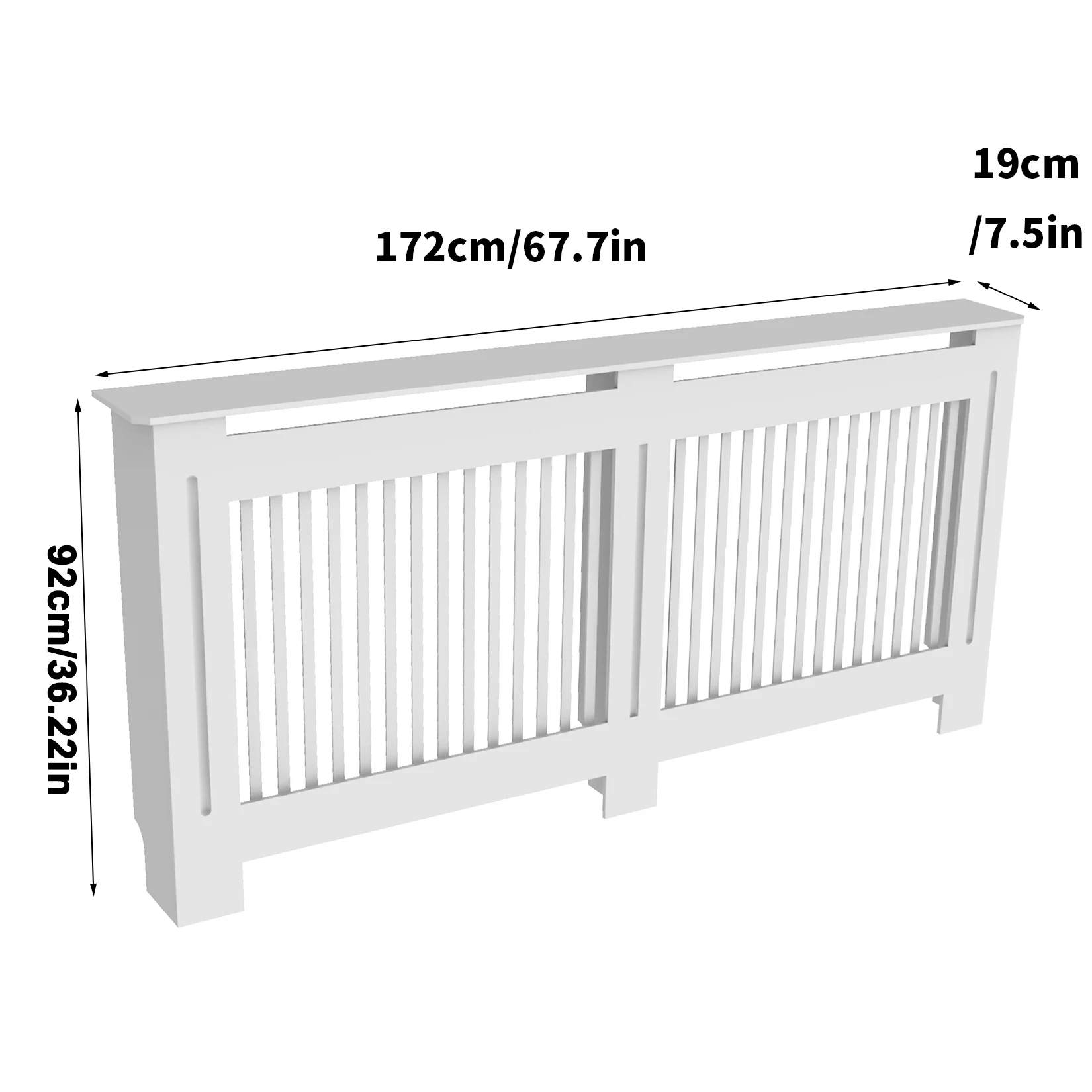 S/M/L/XL White Radiator Cover Wall Cabinet MDF Modern Wood Cabinet Grill Cover