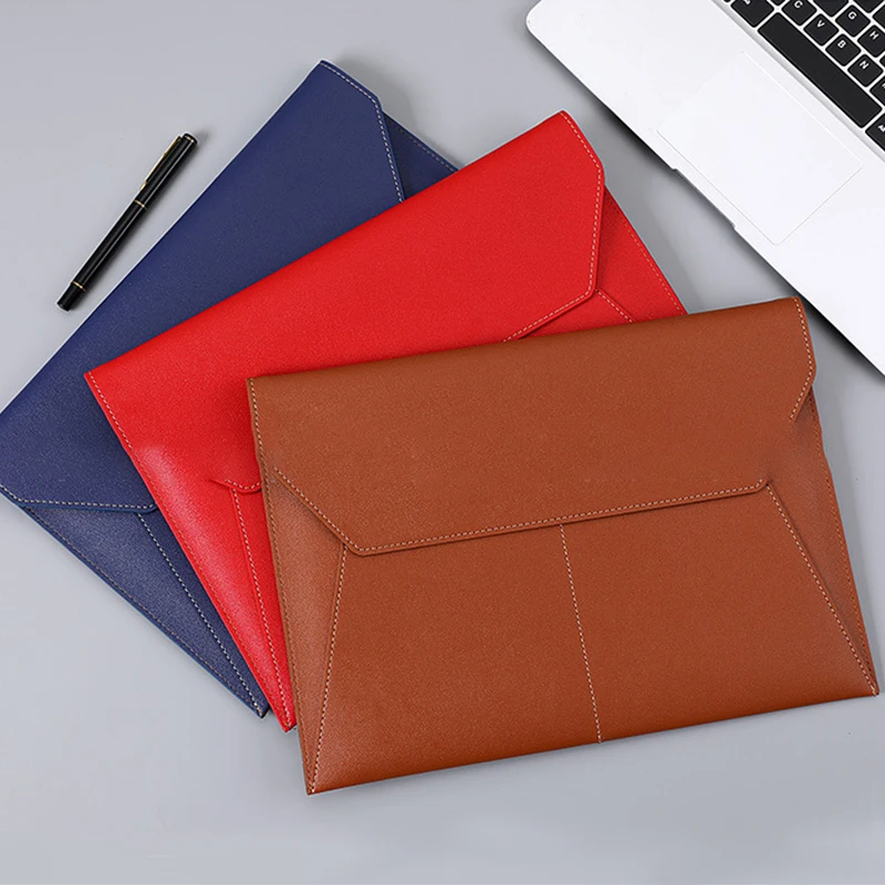 الأعمال نقش الأحرف الأولى حقيبة مستندات A4 ورقة مكتب فاخر بولي Leather الجلود مجلد بسيط مقاوم للماء طالب ملف الحقيبة حقيبة التخزين