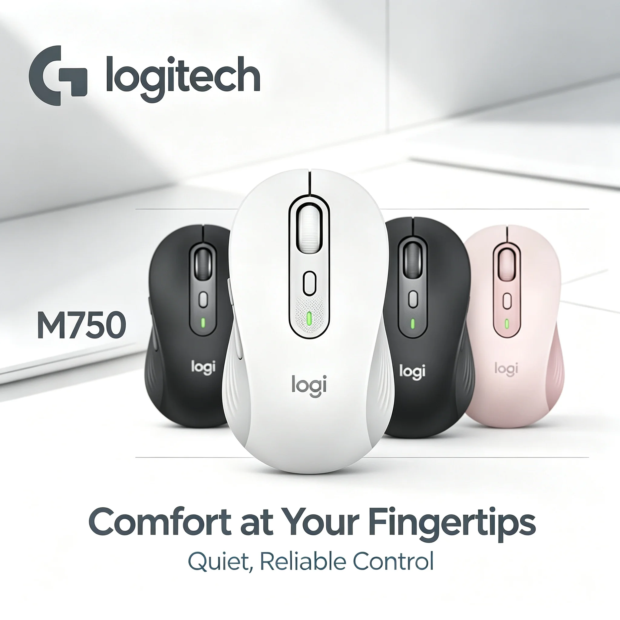 Logitech M750 Wireless Office Mouse 4000DPI Adjustable Sensor Precise Control For Design Document Work