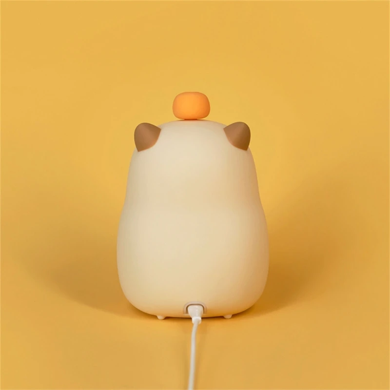 Capybara Night Light with Alarm Clock 1500mAh USB Rechargeable Snooze Function Soft Lighting for Kids Room Decors