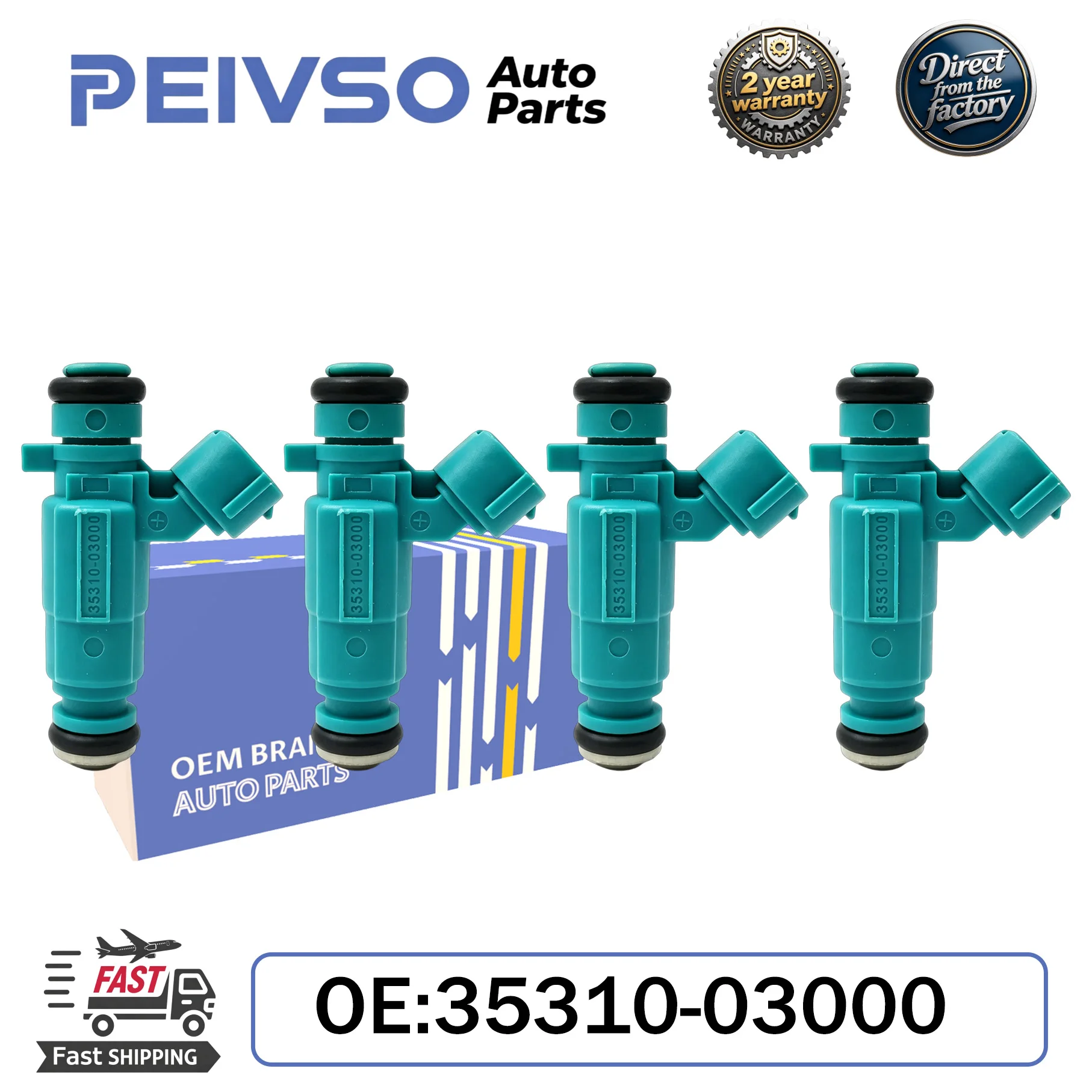 PEIVSO 4x High-Quality Fuel Injectors 35310-03000 for Hyundai I10 IA PA I20 Kia Picanto TA Rio III 1.2L G4LA Auto Parts