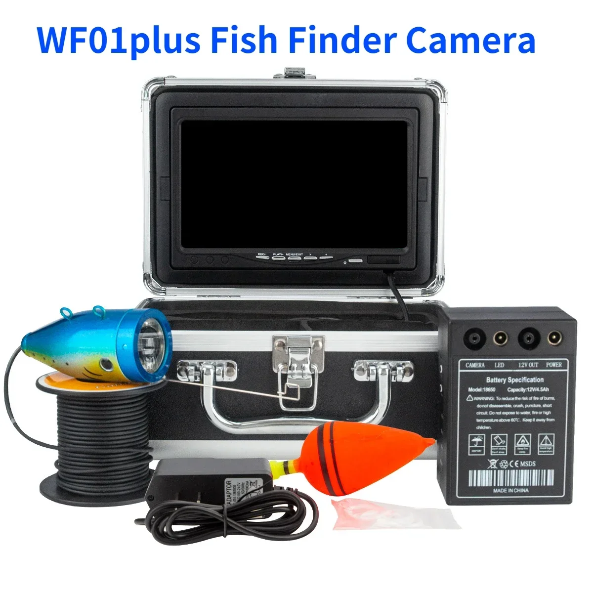 WF01plus Fish Finder Camera, HD 1200 TVL Portable Underwater Fishing Camera 30M Cable  for Ice Lake, Sea, Boat, Kayak Fishing