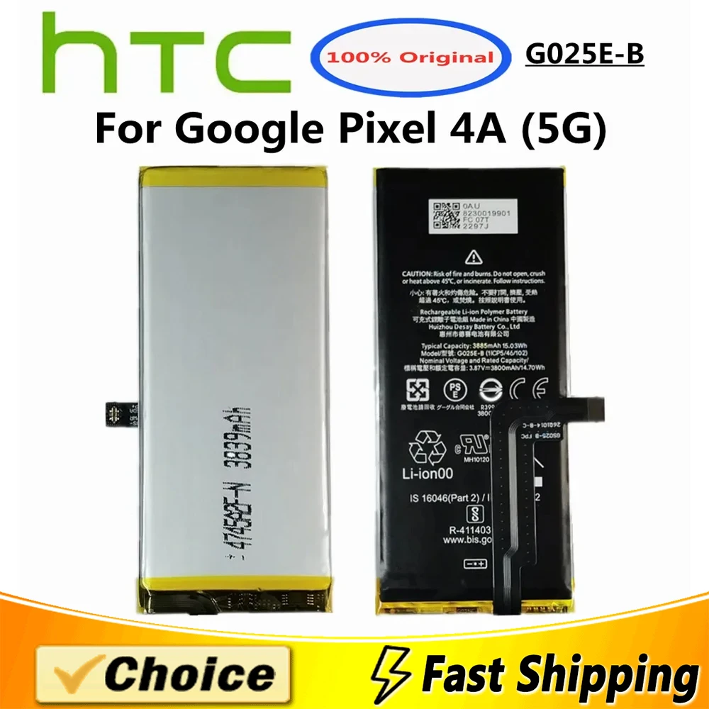 3885mAh G025E-B 100% Original Phone Battery For HTC Google Pixel 4A Pixel4A 5G Version,Brand New Replacement Phone Battery+Tool