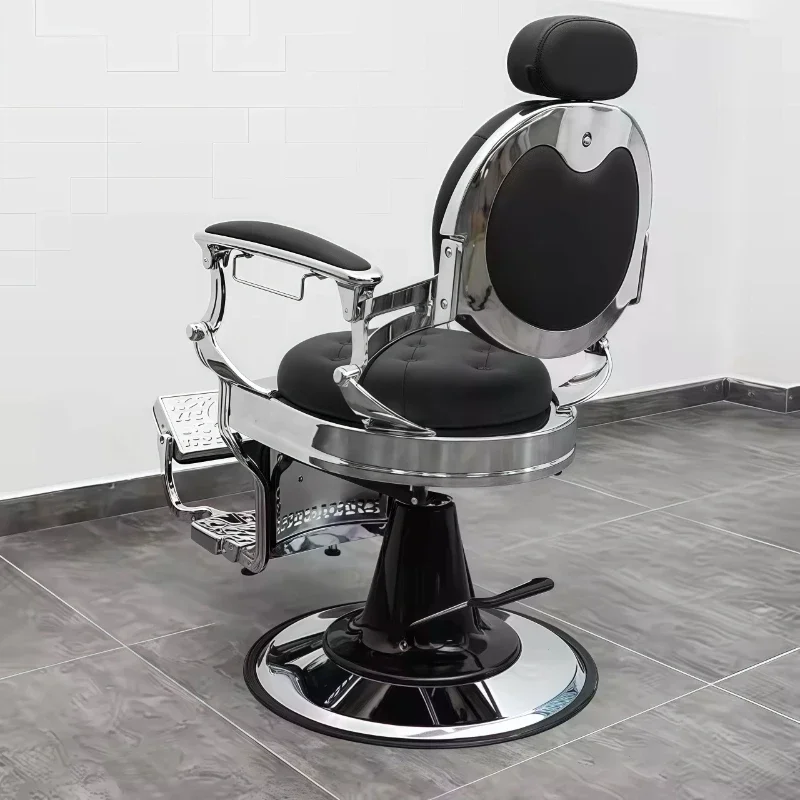 

High-end Vintage Oil Head Chair Men Haircut Chair Shave Facial Perm Myjnia Fryzjerska Fotel Commercial Furniture