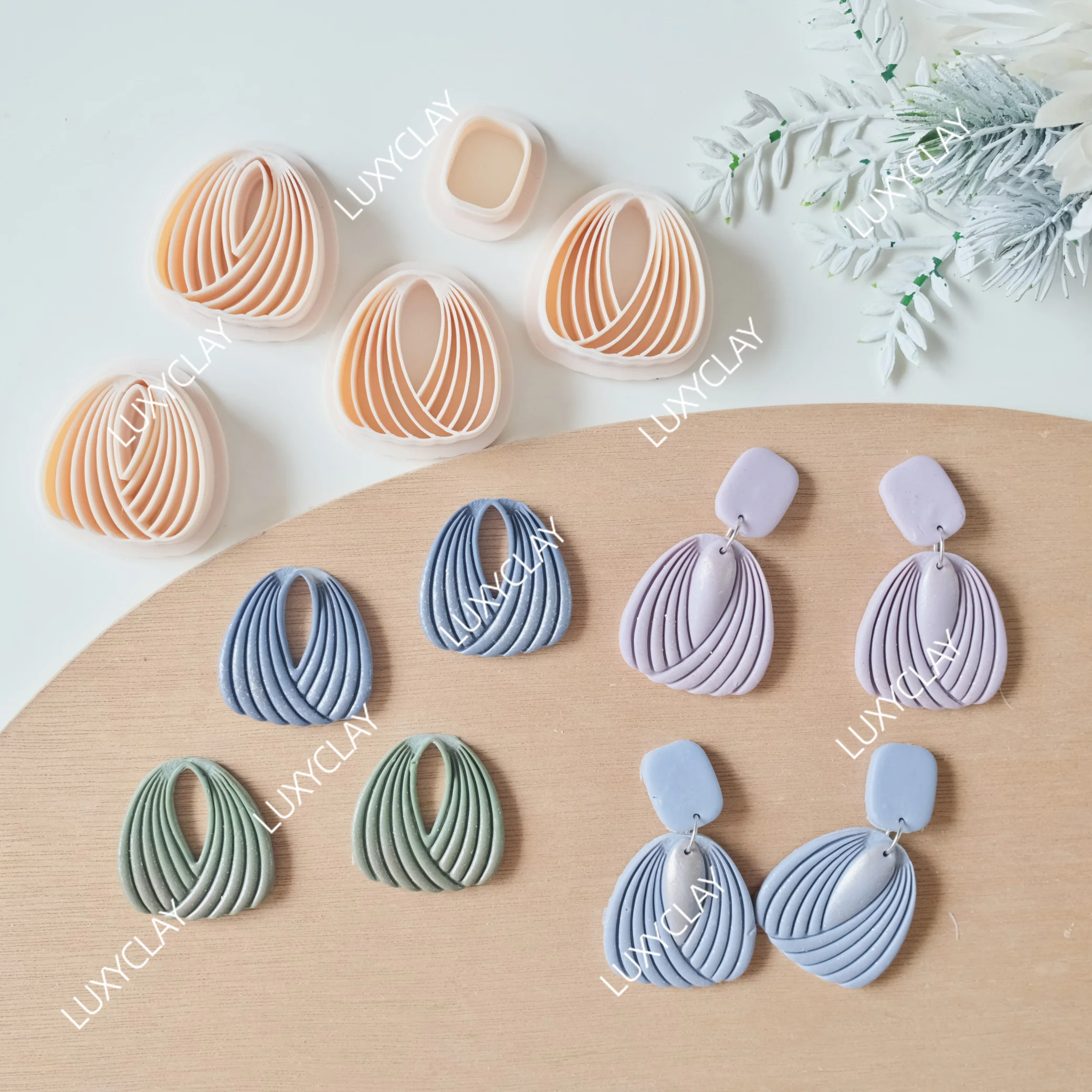 2/3pcs Complex Lines Style Clay Molds, French Style Boho Hollow Lines Polymer Clay Cutters for DIY Earring and Jewelry Making
