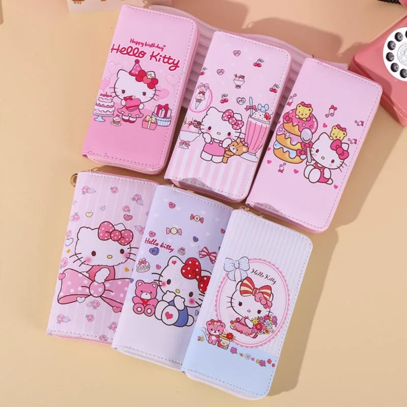 6pcs/lot Sanrio Kawaii Kitty Pencil Case Cute PU Pencil Box Stationery Pen Bag Stationery School Supplies