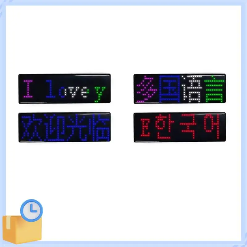 Popular Multilingual LED Digital Badge USB Rechargeable DIY Programmable Text Name Badge Scrolling Tag Sign Module Display