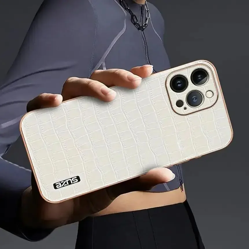 

For iPhone 12 Pro Max Case Luxury Fashion Crocodile Pattern Electroplating Leather Phone Case For iPhone 12 Pro Max Back Cover