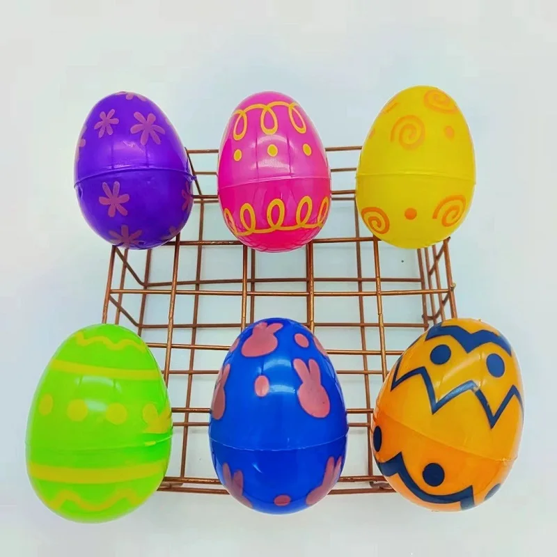 Easter plated egg plastic 20 in Pack 4 Unique Designs  Random Colors Openable