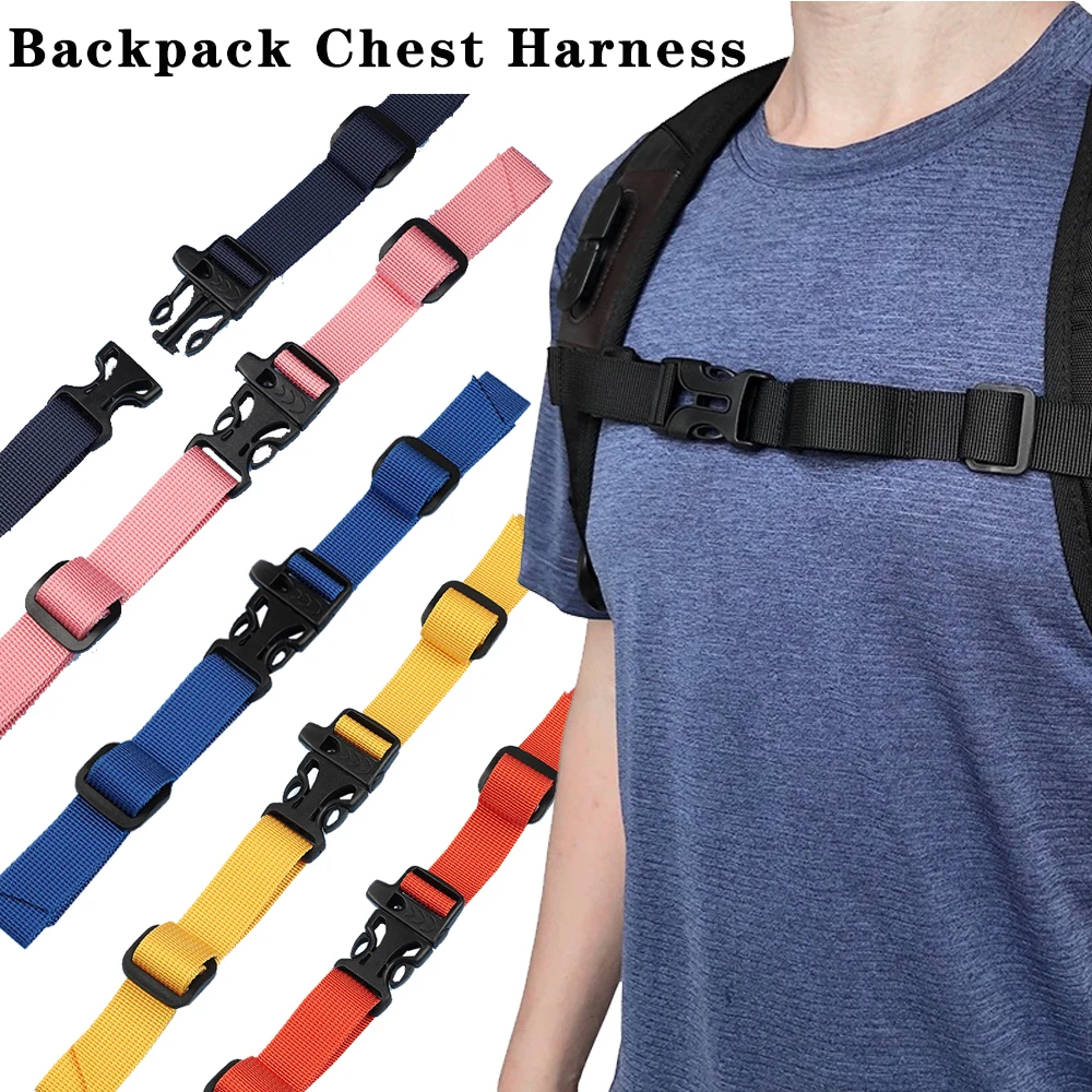 Backpack Chest Harness Strap Webbing Sternum Adjustable Backpack Heavy Duty Chest Strap Hiking And Jogging Non-slip Pull Belt