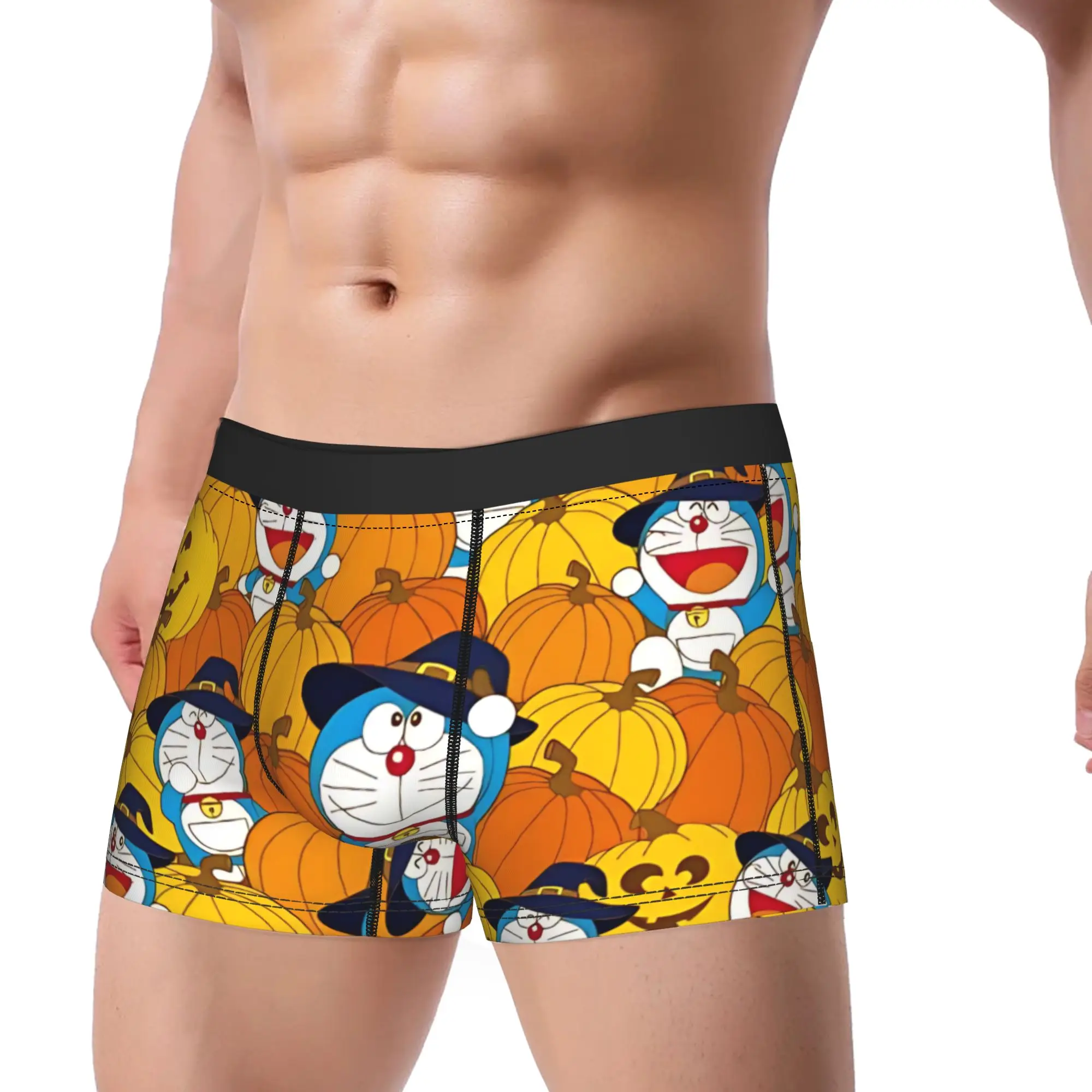 1piece Halloween Witch Hat Pumpkin Doraemoning Underpants Homme Panties Man Underwear Ventilate Shorts