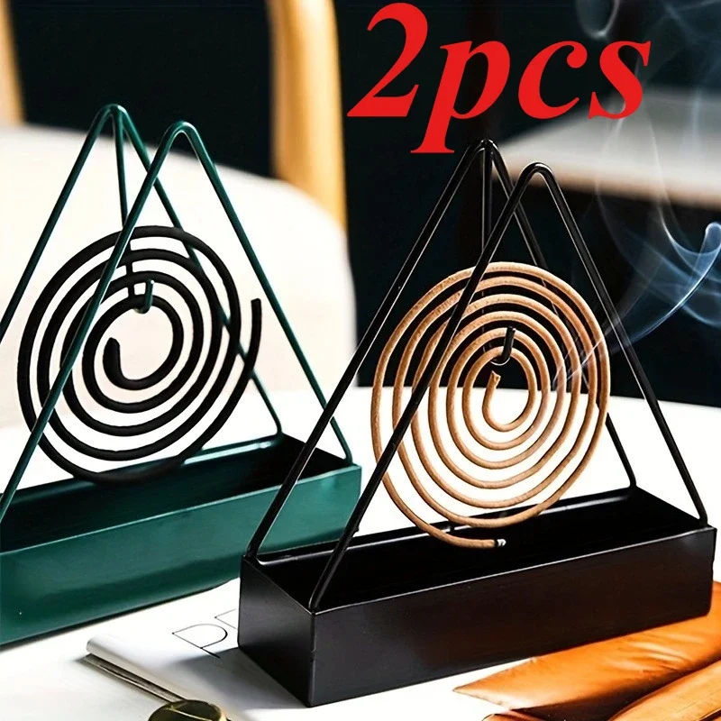 2pcs  triangular iron mosquito coil holders - with holder only, without mosquito coil, new home storage rack