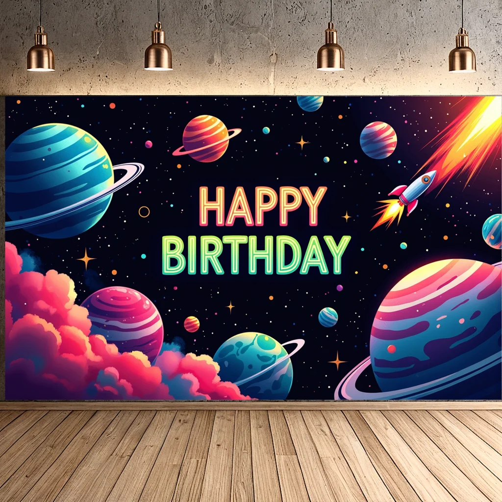 Starry   Galaxy background   Celestial   Kids   Decorative   Birthday decor   Space theme backdrop   for Celebration