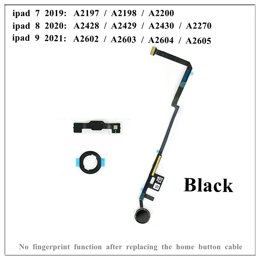 1Pcs Home Button Menu Key Flex Cable Bracket Rubber Gasket Assembly Replacement for iPad 7 2019 8 2020 9 9th 2021 10.2 Inch