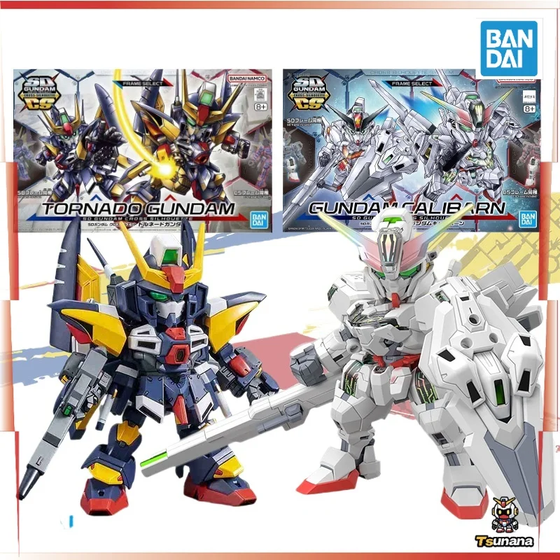 

Bandai Original Genuine TORNADO GUNDAM and GUNDAM CALIBARN SDCS BB X-EX01 Movable Assembly Model Toy Collection Ornaments Gift