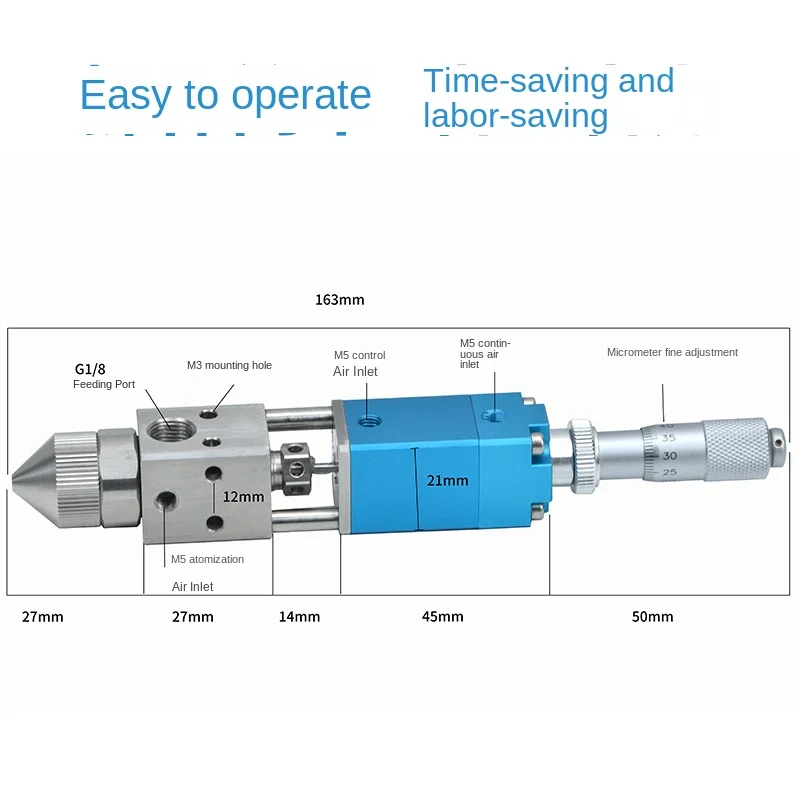 21yp Small Area Spraying Conformal Coating One-Component Liquid Atomization Valve Precision Spraying Dispensing Valve