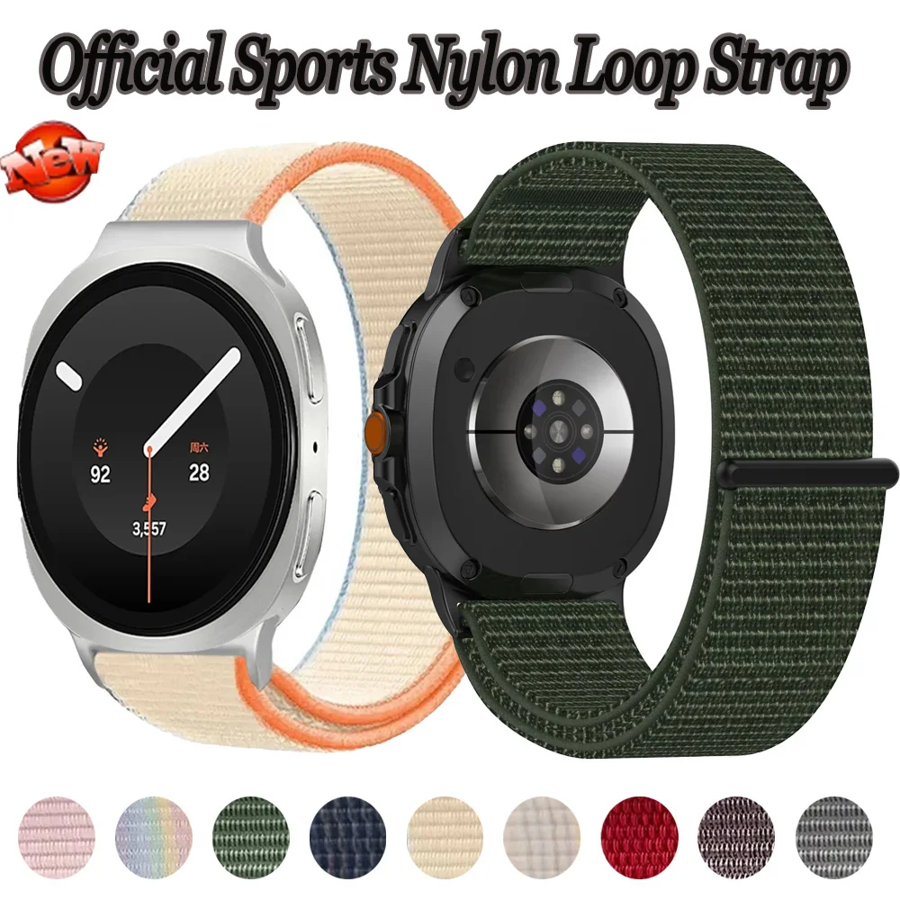 Official Sports Nylon Loop Strap For Samsung Galaxy Watch 9 8 40/44mm Metal Connecting Bracelet For Galaxy Watch 8 Classic 46mm