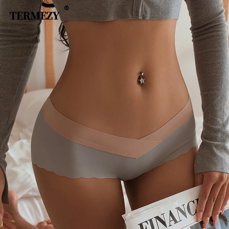 

TERMEZY Panties for Woman Sexy Breathable Underwear Soft Stretch Lingerie Female Briefs Cozy Solid Color Seamless Underpants