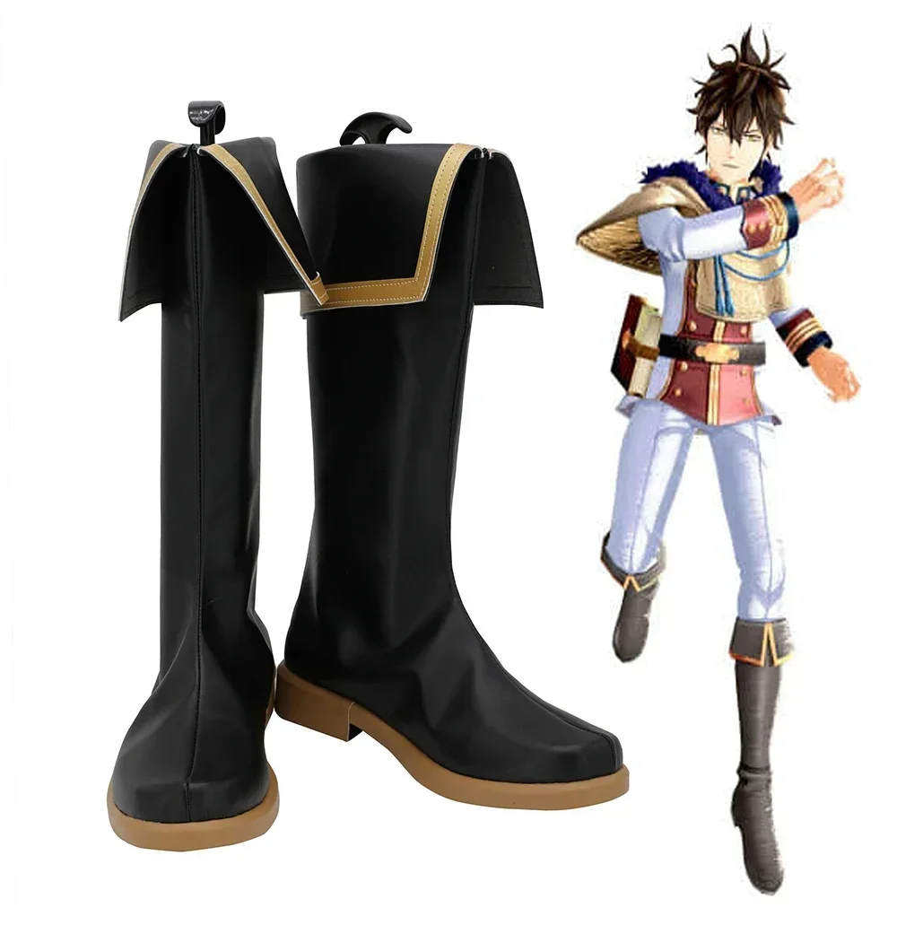 chaussures-de-cosplay-anime-trefle-noir-quatuor-chevaliers-yuno-bottes-accessoires-de-costume-de-fete-d'halloween-sur-mesure