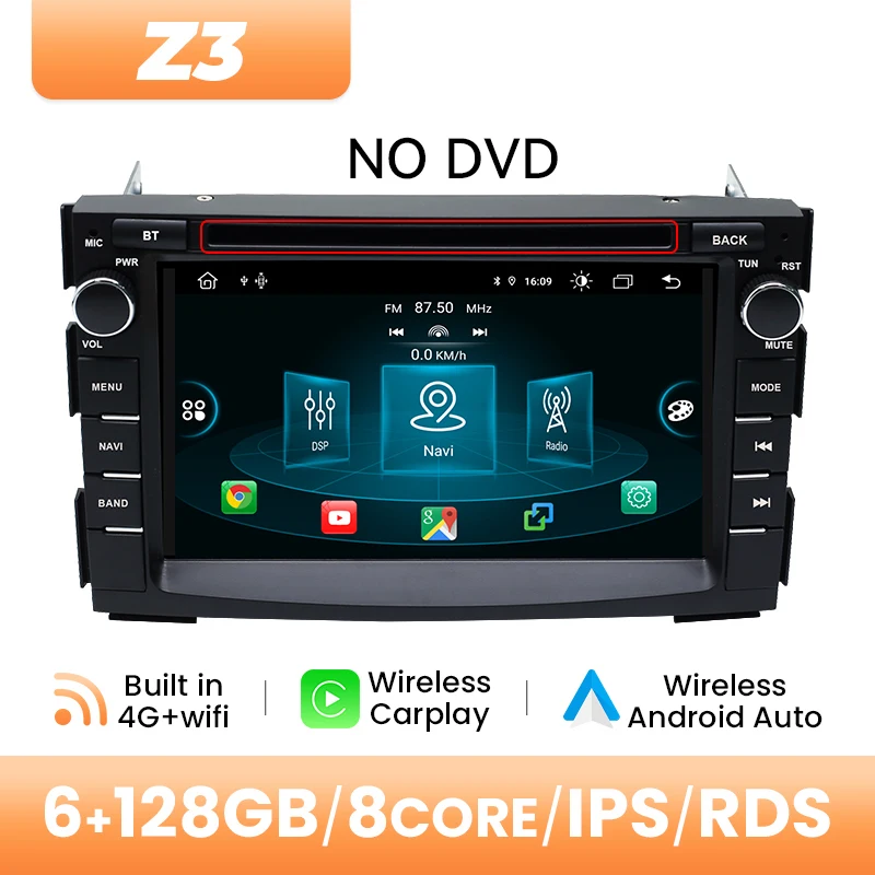 Android 14 Draadloze Carplay Autoradio Speler Voor Kia Ceed 2010 2011 2012 Venga Stereo GPS Touchscreen Autoradio multimedia