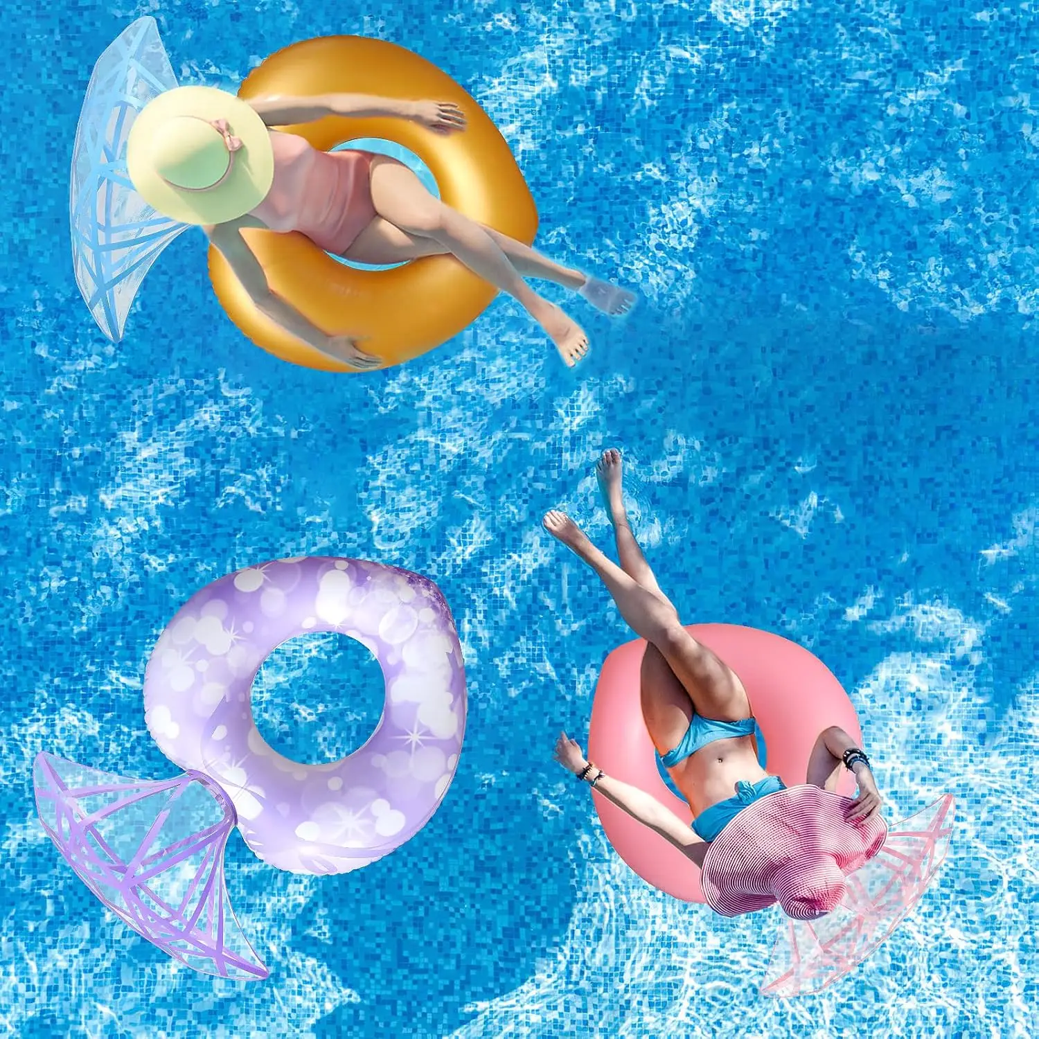 Diamant Zwemmen Ring Floaty Party Zwembaden Strand Speelgoed voor Volwassenen Opblaasbare Zwemmen Ring Drijvend Bed Fun Party Beach Floaty Part