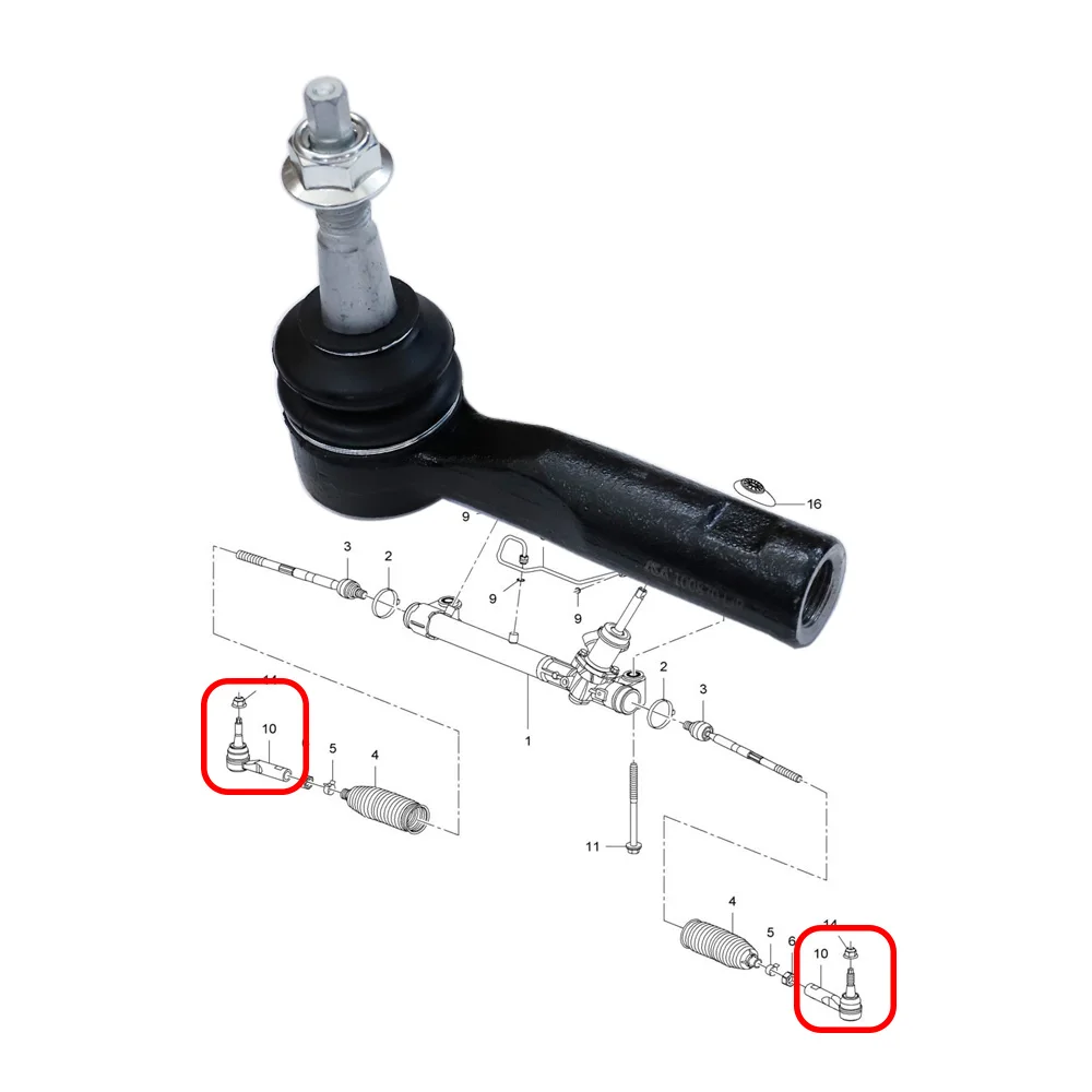 Tie Rod End LEFT&RIGHT for BUICK Excelle GT XT 2010-2016 OPEL Zafira C 2011- 1.4T 13278359 Steering Rack Component