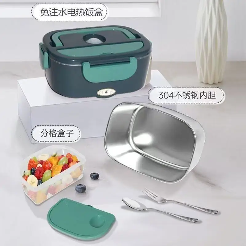 Household Car Large-capacity Dual-purpose Electric Heating and Insulation Lunch Box Portable Stainless Steel Electric Lunch Box