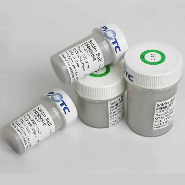 كرات لحام PMTC عالية الجودة خرز القصدير 250K جزيئات 0.2 0.3 0.4 0.45 0.5 0.6 0.76 مللي متر لإعادة صياغة لحام BGA #3