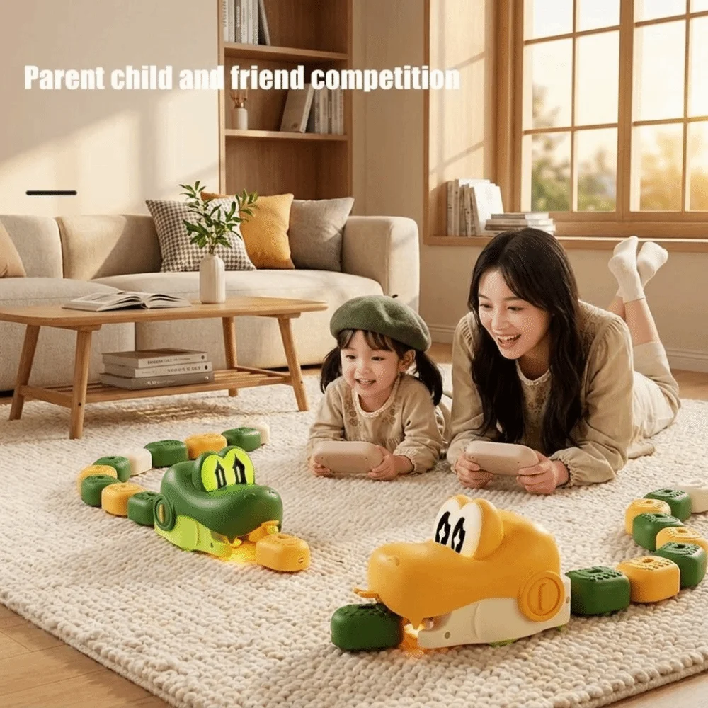 Magnetic RC Snake Car Toy Interactive Desktop Bead Eating Remote Control Car Competitive Tabletop Racing Magnetic Snake Car Kids