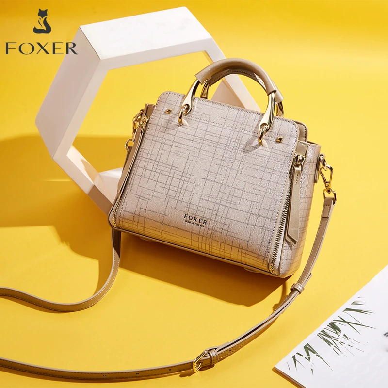 

Женская сумка через плечо FOXER, роскошный дизайн, модная сумка-кроссбоди из спилковой кожи, для работы и повседневного использования, лучший подарок для мамы, жены