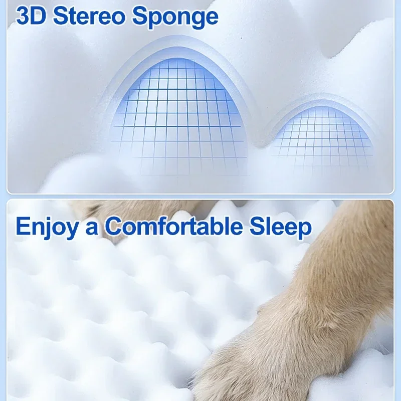 Summer Pet Cool Mattress Orthopedic Memory Foam Pet Sofa with Pillow Heat Dissipation Breathable Waterproof Removable Washable