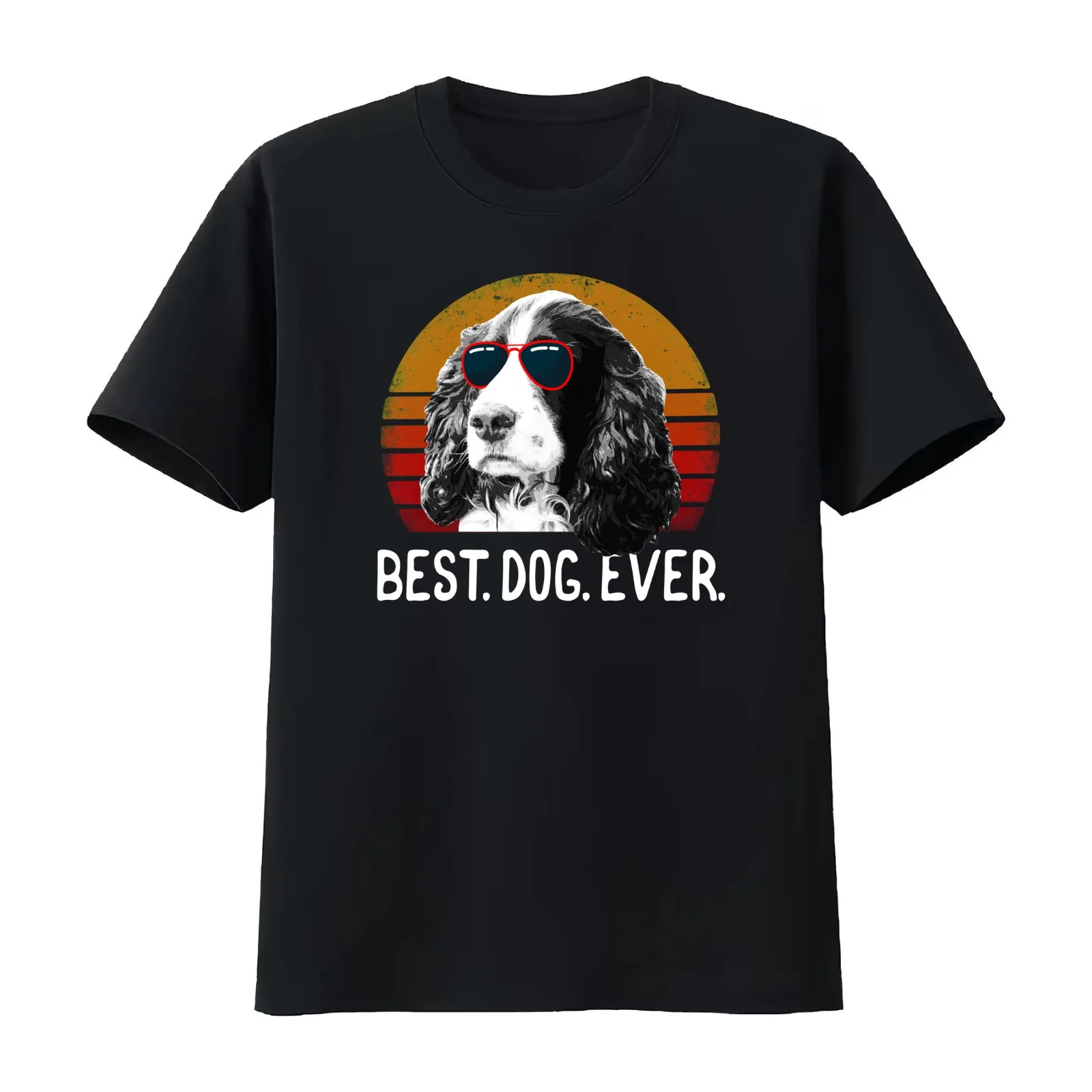 English Springer Spaniel T-Shirt Summer Casual Cotton Tee Oversized Streetwear Tops Vintage Graphic Print Unisex Men Women