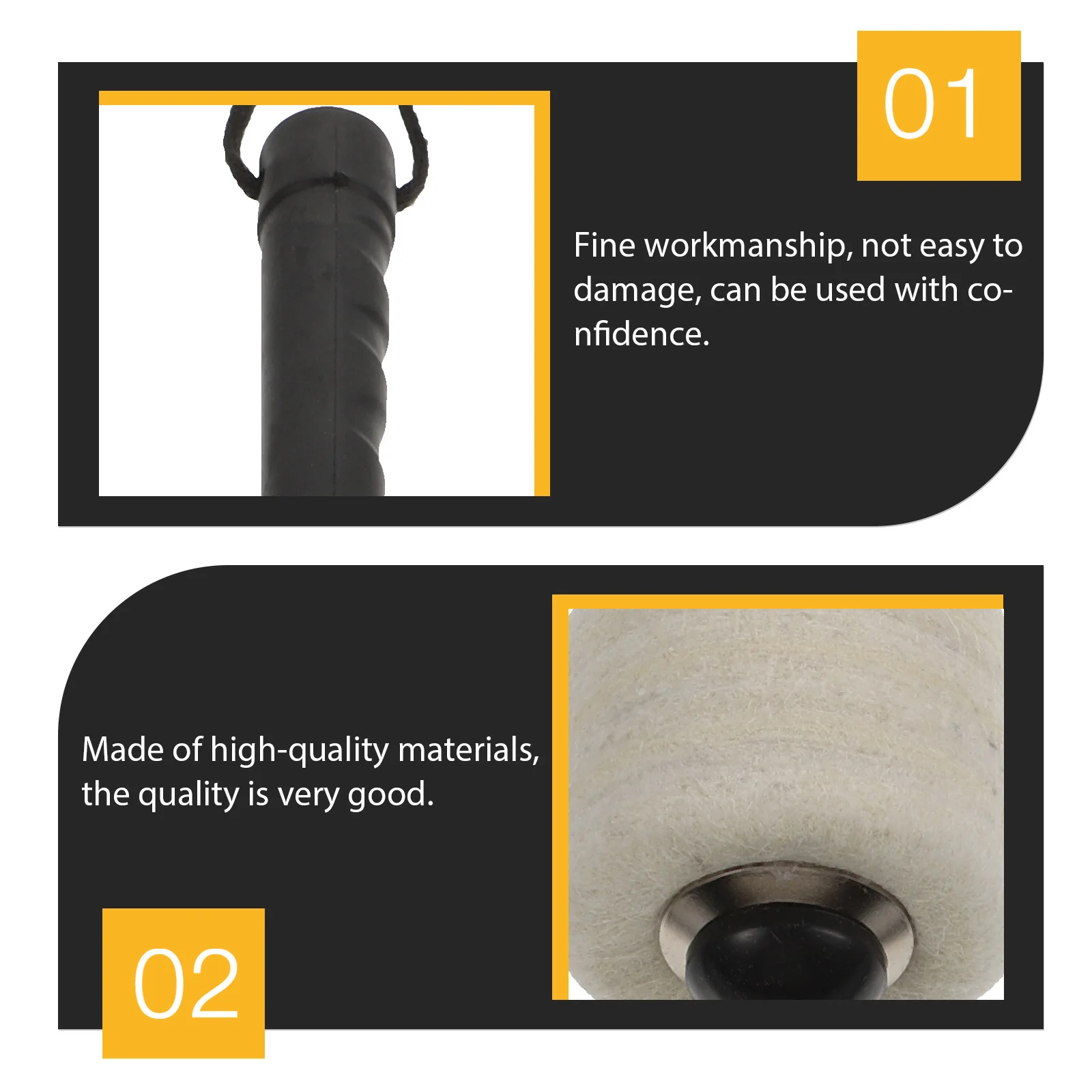 

1pc Aluminum Alloy Drum Stick Portable Oxidation Resistant Wool Tip Drumstick For Drum Set Music Instrument Accessory Percussion