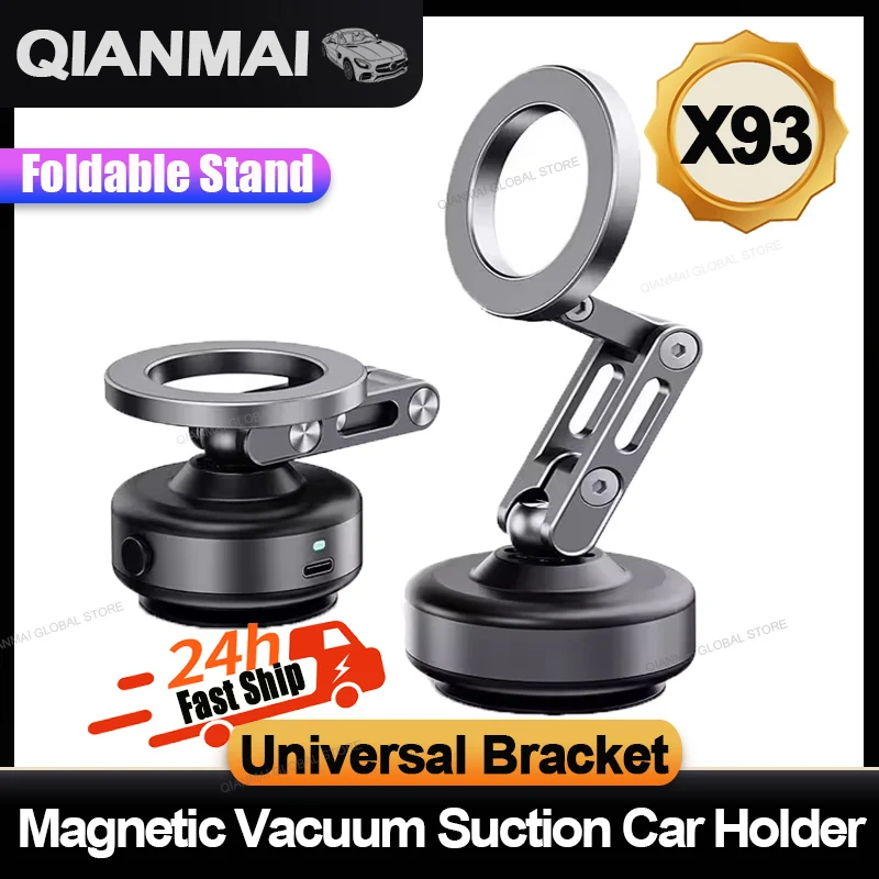 2025 New X93 Car Magnetic Vacuum Adsorption Bracket 360° Rotating Desktop Wall Bathroom Vlog Portable Electric Sucker Holder