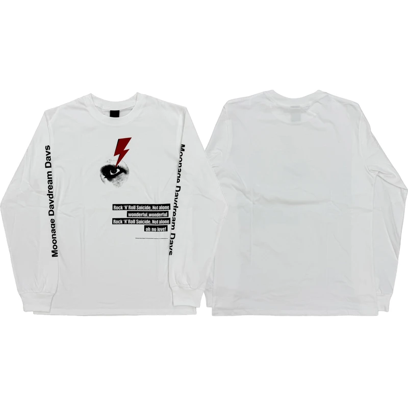 

Number Nine Poem Long Sve T-irt Pure Cotton Stand Fit round Ne Letter Pattern Skin-friendly Breathable Casual Wear