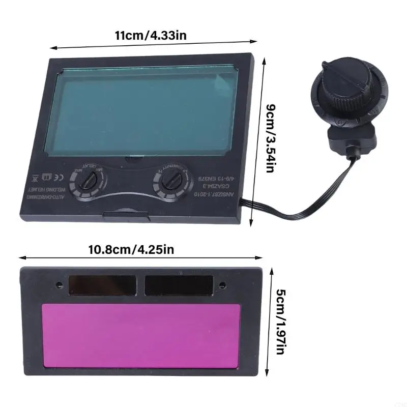 เลนส์หมวกกันน็อคสำหรับงานเชื่อมลดแสงอัตโนมัติ C7AC พร้อมระบบพลังงานแสงอาทิตย์และแบตเตอรี่แบบถอดเปลี่ยนได้