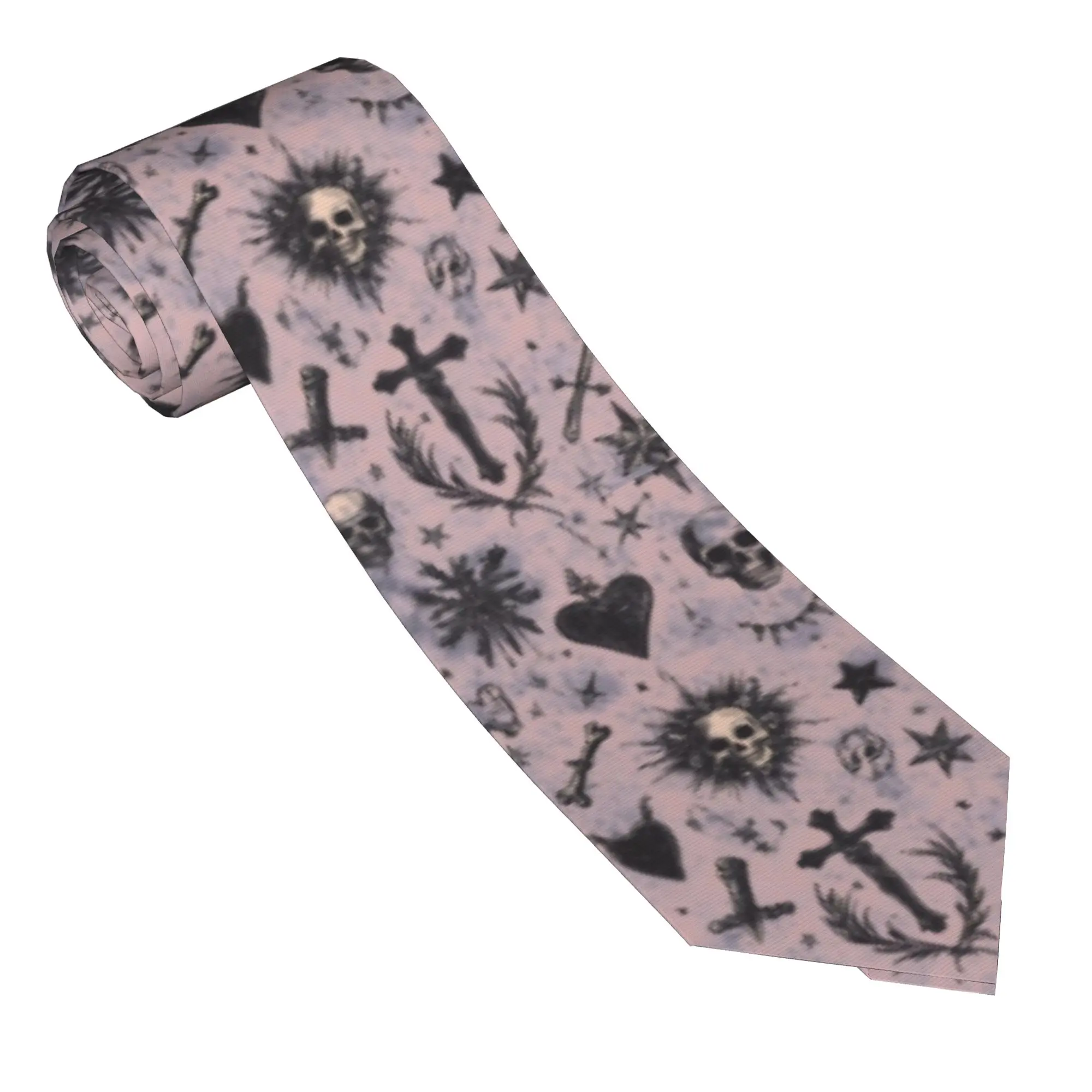Halloween Gothic Necktie Men Women 8 cm Romantic Goth Neck Ties for Men Casual Wide Suits Accessories Cravat Wedding Office