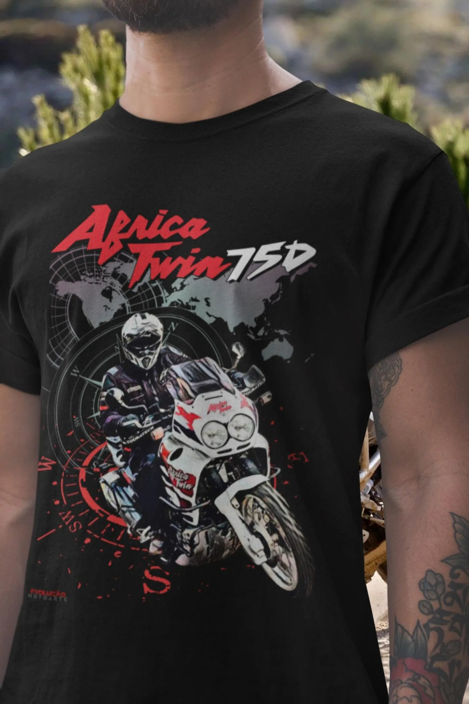 

381@EY H.onda Africa Twin 750 T Shirt for Adventure Riders Retro XRV750 Biker Tee Classic Dual Sport Motorcycle Gift for Off Roa