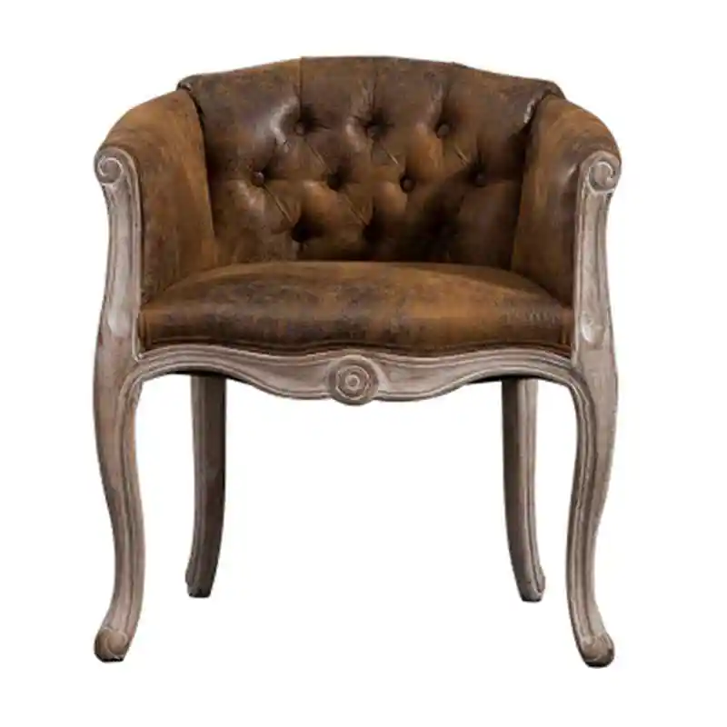 Sofa Chair French Style Solid Wood Bedroom Used Famous Hotel Dining Retro Coffee Cloth Single Tiger Furniture