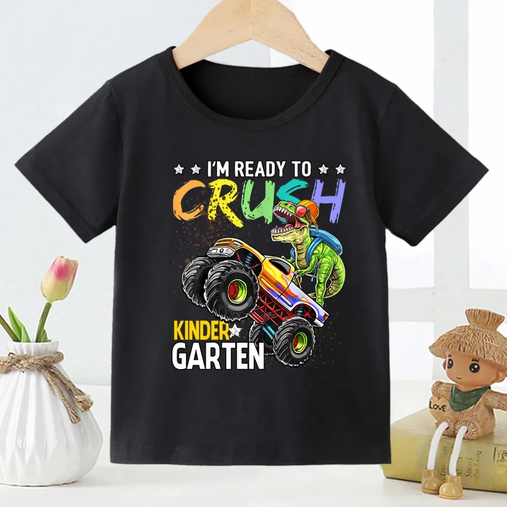 Dinosaur Kids T Shirt Hot Selling Fashion Cartoon Dinosaur Print Children's T-shirt Short-sleeved Base Shirt Stranger Things Tee