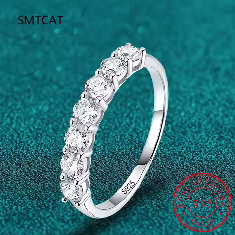 Full Moissanite Ring for Women S925 Sterling Silver with White Gold Plated Diamond Wedding Bridal Band Rings Fine Jewelry