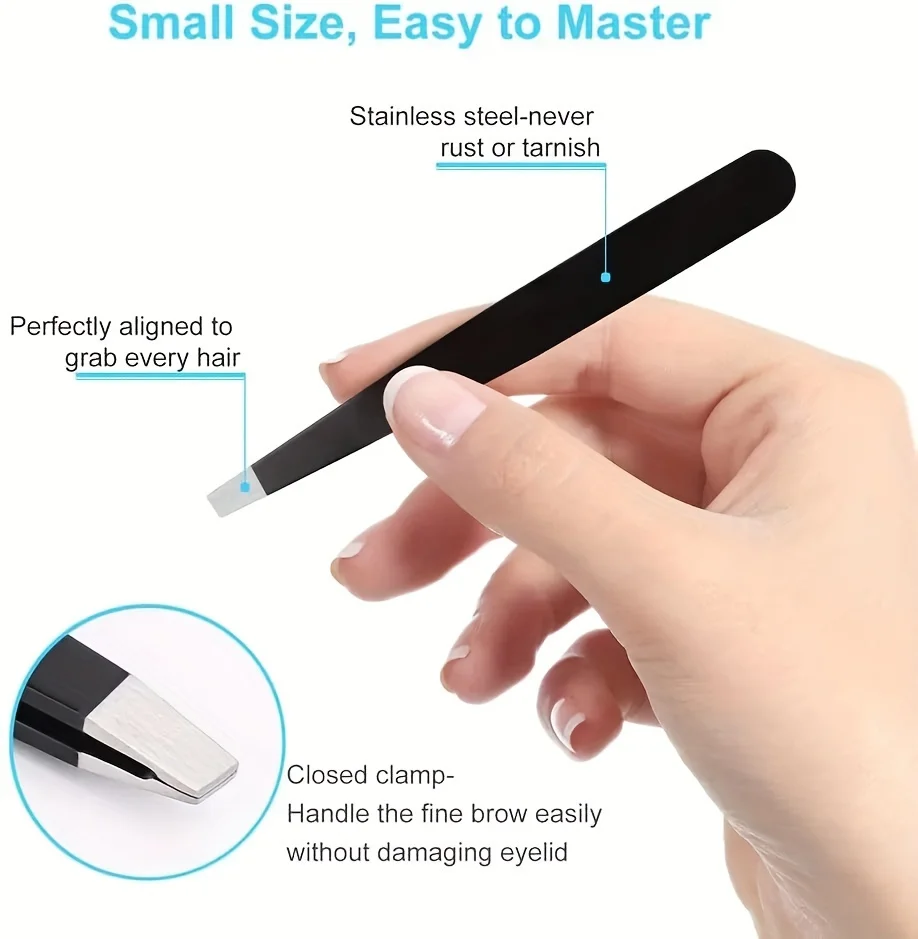 Eyebrow Tweezer Colorful Hair Beauty Fine Hairs Puller Stainless Steel Slanted Eye Brow Clips Removal Makeup Tools