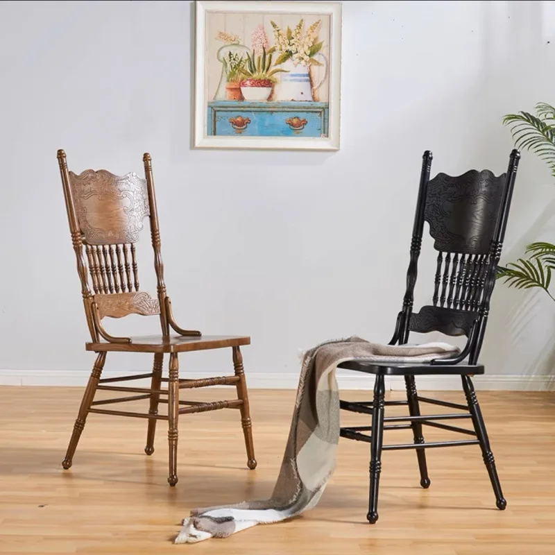 

Solid wood dining chair pastoral wedding props photo chair French European garden Windsor chair