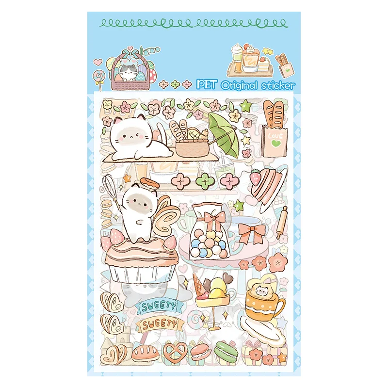 Cute Handbag Stickers Cartoon Children's PET Waterproof Decorative Water Cup Diary Stickers Ins Wind Handbag Stickers