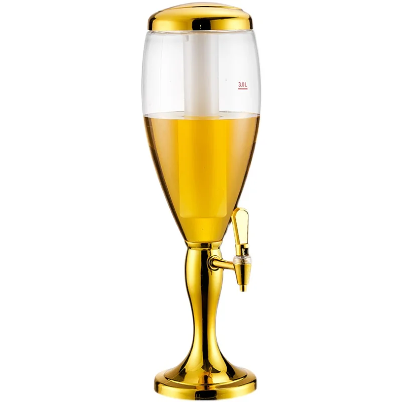 Double-head 3L Draft Beer Cannon Commercial Luminous Brewer Wine Tower Bar KTV Draft Beer Barrel 5L Beverage Barrel