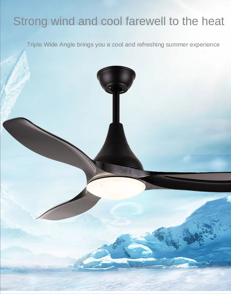 Ventilatore da soffitto da 220 V 48 pollici Ventilatori con luci Telecomando Plafeling Ventilateur de plafon Camera da letto Ventola di raffreddamento Lampada Deckenventilator
