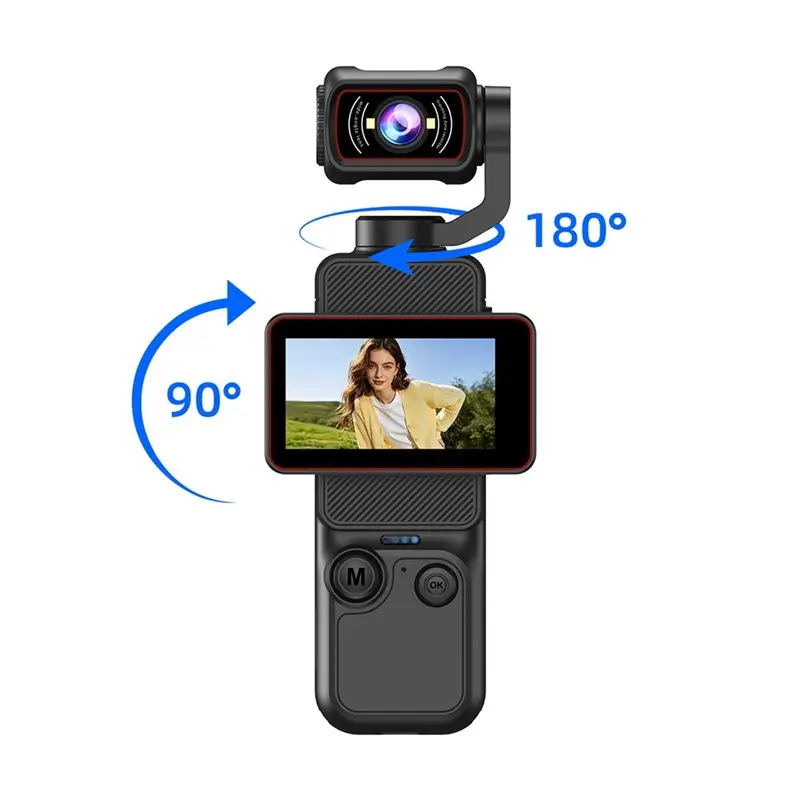 Vlog Video Recorder Action Camera 270° Auto-Rotate Lens Pocket Camera 1.97