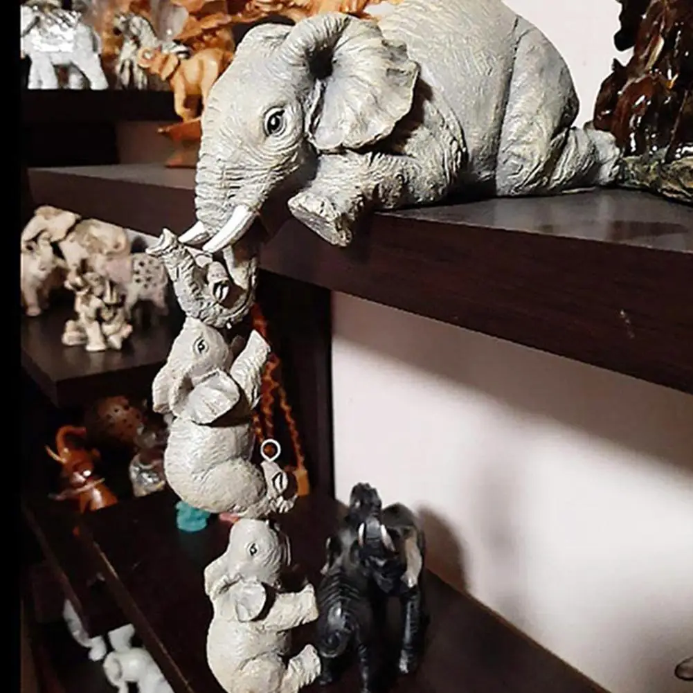 Elefante pendurado artesanato arte, pátio ao ar livre, ornamentos hortícolas, elefantes resina, mãe e filho, três L2G4, novo