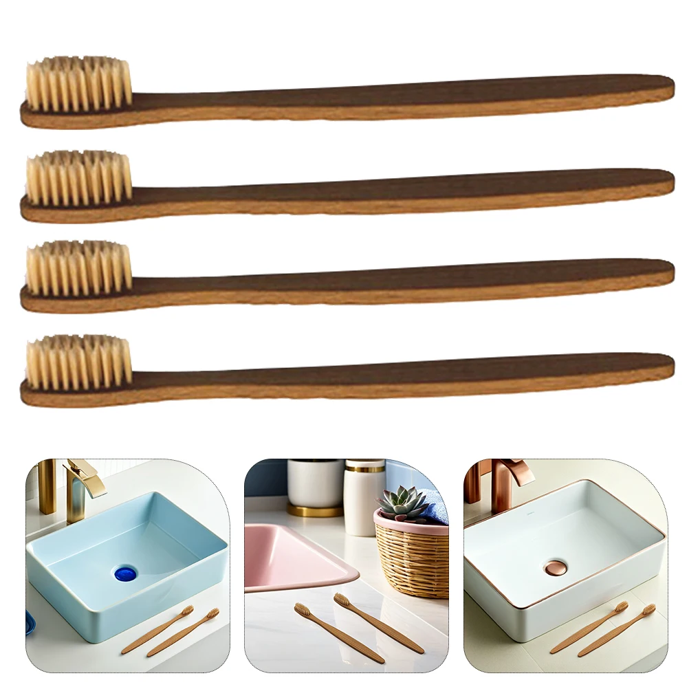 

8pcs Bamboo Toothbrush Eco-Friendly Wooden Biodegradable Handle Ergonomic Design Strong Cleansing Ability Remove Stains
